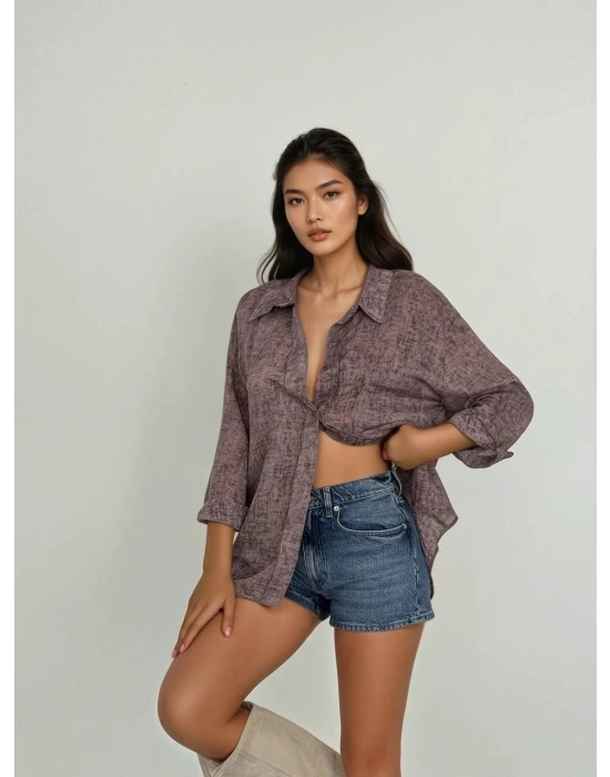 Tensel Desenli Gömlek S7331