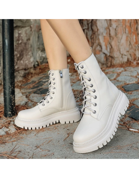 Toan Bej Cilt Bağcıklı Bot - Bamido