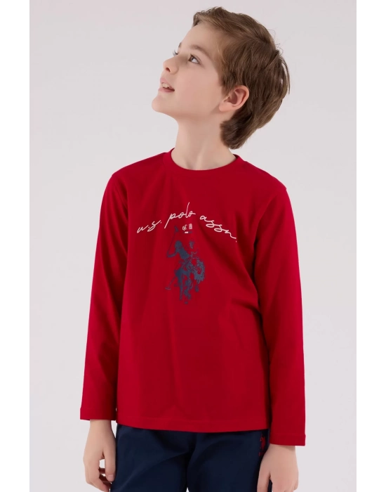 U.s. Polo Assn Uzun Kol Pijama Takım Us2233-4 Kırmızı