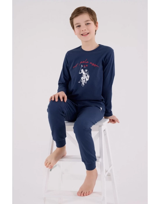 U.s. Polo Assn Uzun Kol Pijama Takım Us2233-4 Koyu İndigo