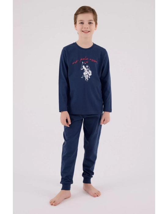 U.s. Polo Assn Uzun Kol Pijama Takım Us2233-4 Koyu İndigo