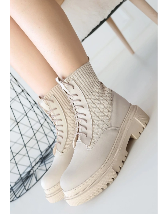 Utag Bej Cilt Bağcıklı Bot - Bamido