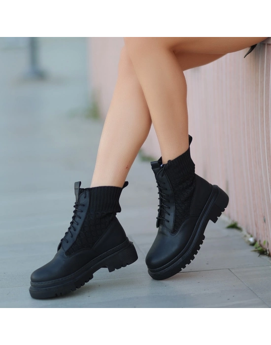 Utag Siyah Cilt Bağcıklı Bot - Bamido