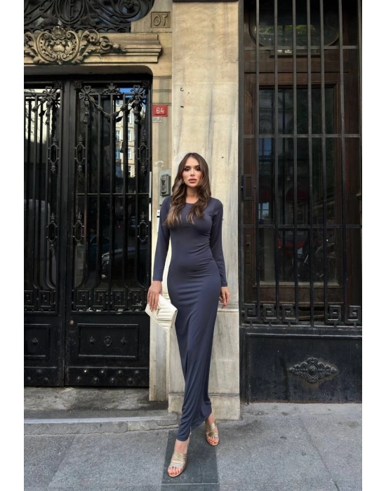 Uzun Kollu Uzun Elbise