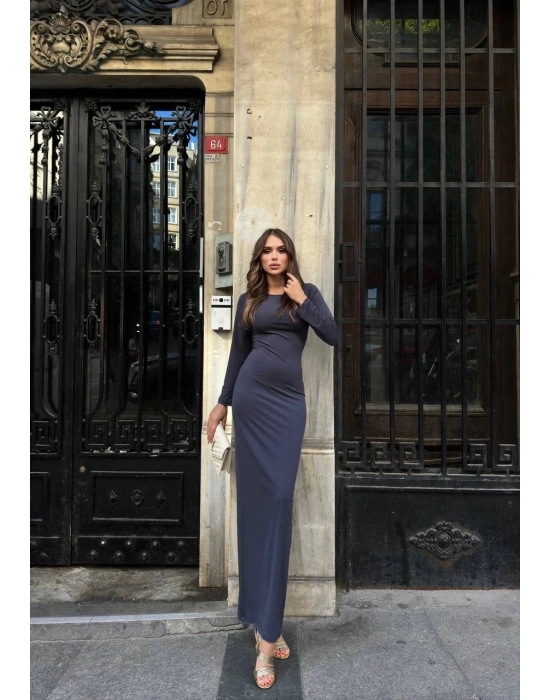 Uzun Kollu Uzun Elbise