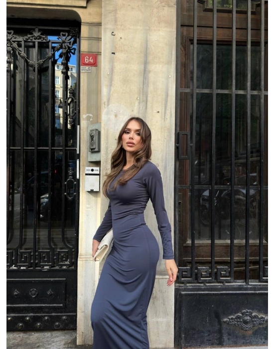 Uzun Kollu Uzun Elbise