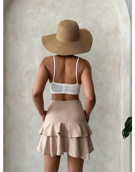 Valonlu Fırfırlı Etek S24681