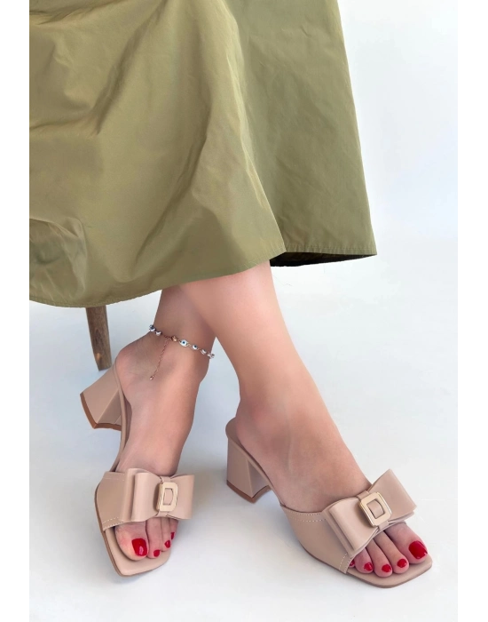 Veor Nude Cilt Topuklu Terlik