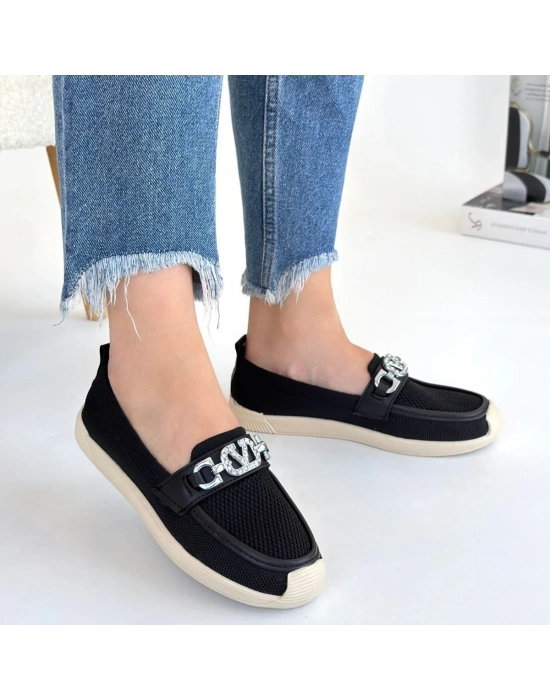 Wata Siyah Triko Babet Ayakkabı - Bamido