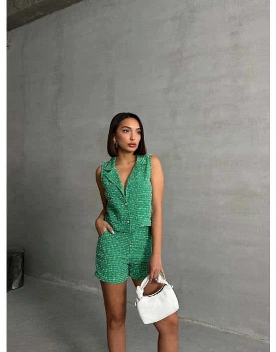 Yelekli Şort Takım Yeşil