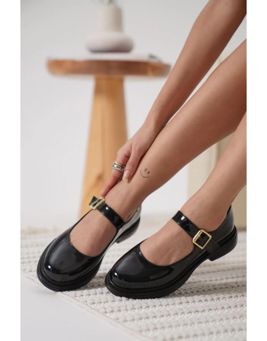 Yoko Siyah Rugan Oxford Ayakkabı