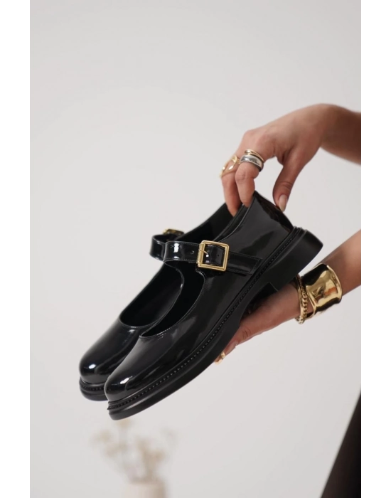 Yoko Siyah Rugan Oxford Ayakkabı