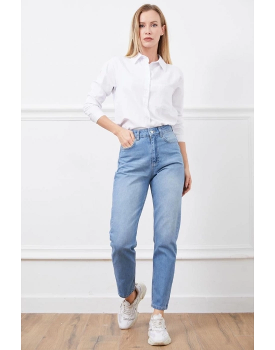 Yüksek Bel Mom Jean Pantolon