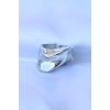 Bamido Pirinç Gümüş Renk Ayarlanabilir Kalın Ezme Yüzük - Lisinya