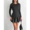 Eteği Kloş Crep Mini Elbise S1267