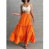 Fırfırlı Brodeli Astarlı Uzun Etek Turuncu S255047