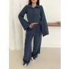 Gömlek Yaka Kaplama Düğmeli Takım Lacivert St265866