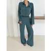 Gömlek Yaka Kaplama Düğmeli Takım Petrol Yeşili St265866