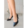 Jilya Siyah Cilt Stiletto Ayakkabı - Bamido