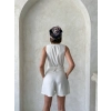 Kuşaklı Şortlu Tulum