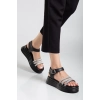Lalen Siyah Kemerli Sandalet - Bamido