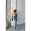 Mom Fit Bıyık Kar Yıkama Jeans Pantolon Koyu Mavi D2006