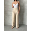 Pileli Keten Pantolon S255046
