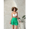 Valonlu Fırfırlı Etek Yeşil S24681