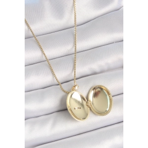 316l Çelik Gold Renk Zincir Zirkon Taşlı Anka Kuşu İşlemeli Açılır Model Kadın Kolye - Bamido