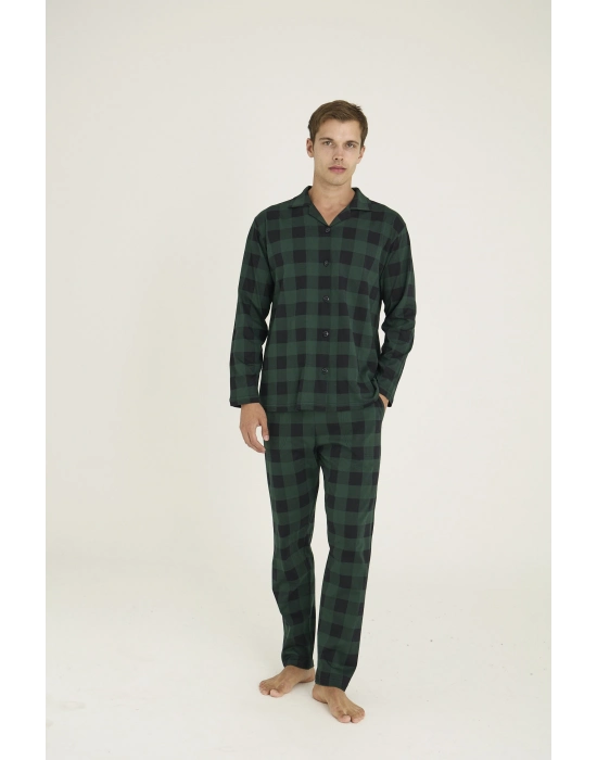 9209 Erkek Apaj Yaka Pijama Takım