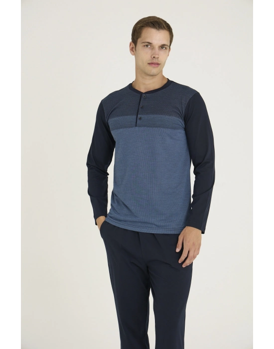 9218 Erkek Midi Yaka Pijama Takım