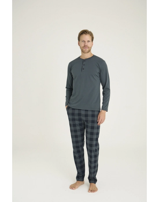 9221 Erkek Midi Yaka Pijama Takım