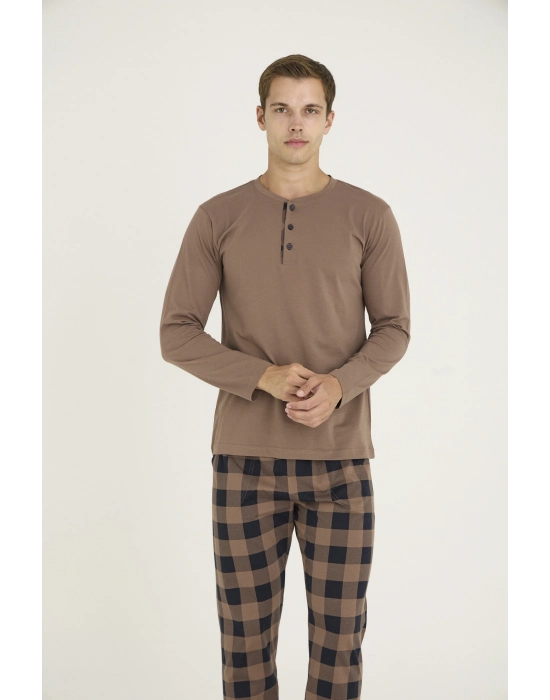 9221 Erkek Midi Yaka Pijama Takım