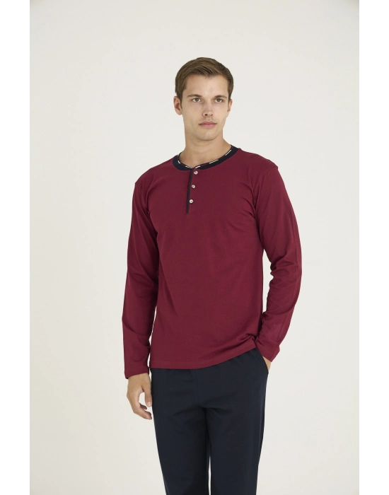 9245 Erkek Midi Yaka Pijama Takım