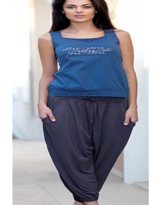 Bayan Yazlık Poly Şalvarlı Pijama 21519