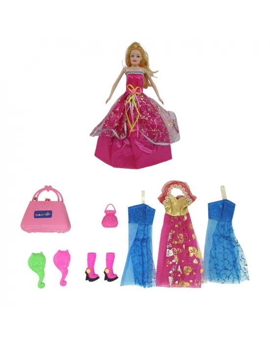 Bebek Yedek Elbiseli Ve Aksesuarlı - 1115-21 - Pembe (bamido)