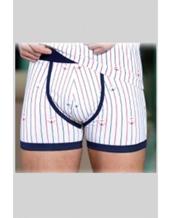 Berrak Çapa Ve Çizgi Baskı Erkek  Boxer 1107