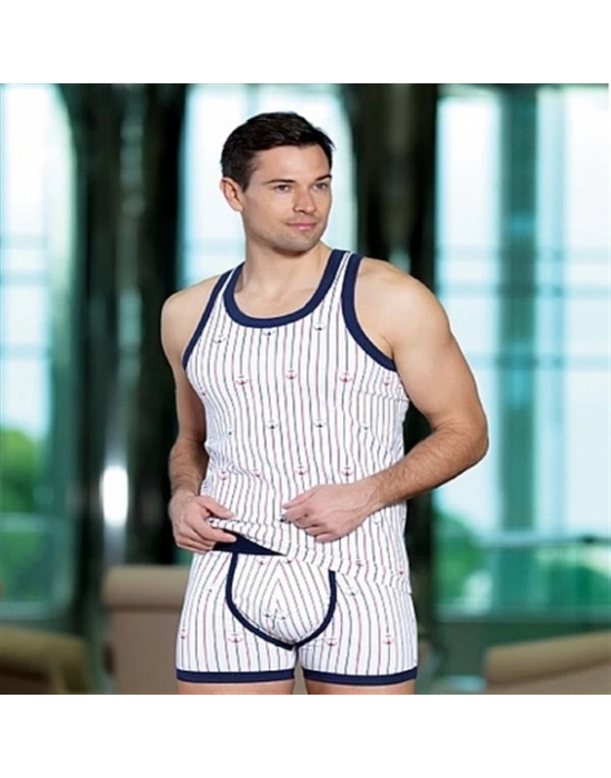 Berrak Erkek  Çapa Ve Çizgi Baskı Rambo Atlet 1041