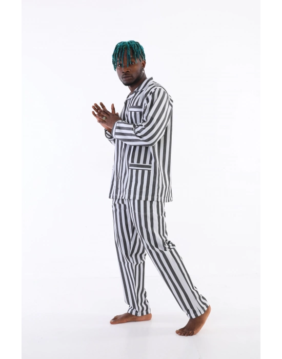 Beruflic 4007 Uzun Kol Çizgili Gaffur Erkek Pijama Takım