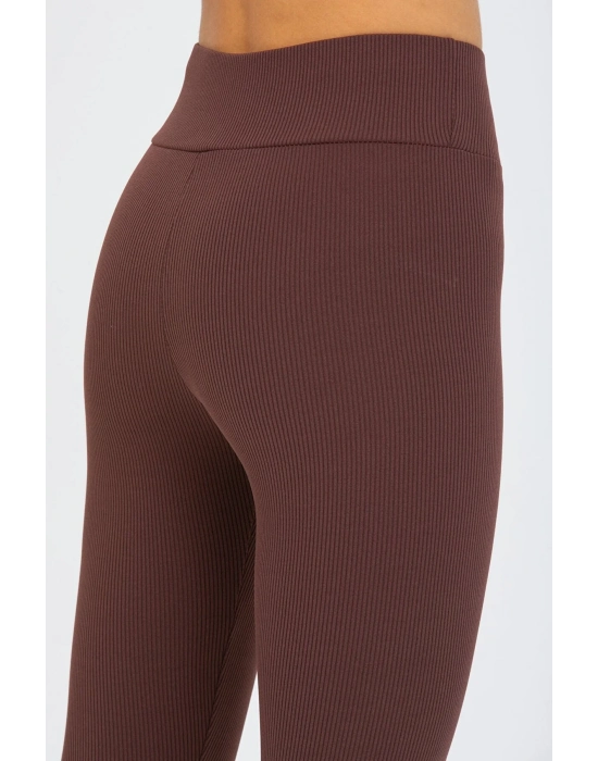 Beruflic Kahverengi Yüksek Bel Fitilli Tayt 0608