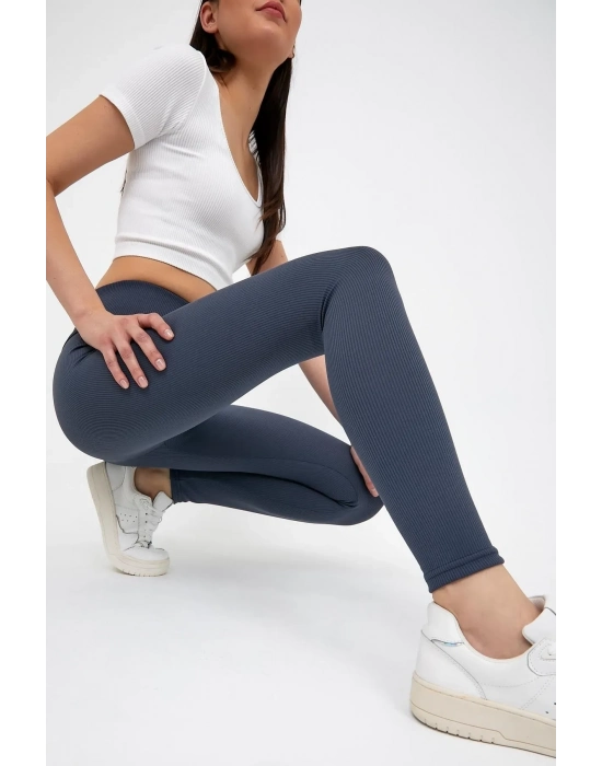 Beruflic Lacivert Yüksek Bel Fitilli Tayt 0608