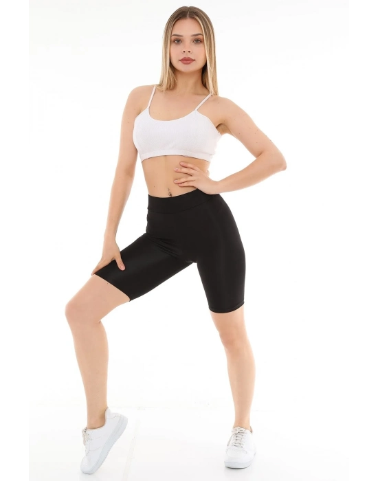 Beruflic Parlak Diz Üstü Biker Tayt 0596