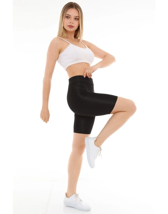 Beruflic Parlak Diz Üstü Biker Tayt 0596