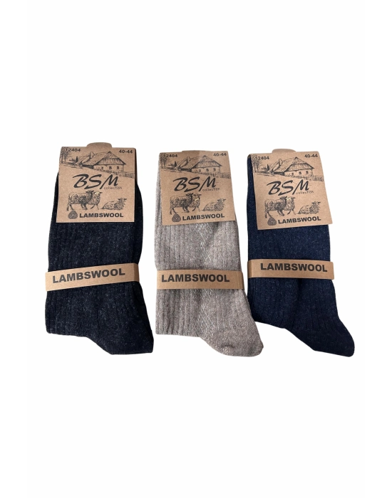 Bsm Lamswool Kışlık Erkek Çorap 3 Adet