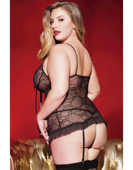 For Dreams 8244 Büyük Beden Fantezi Dantelli Gecelik