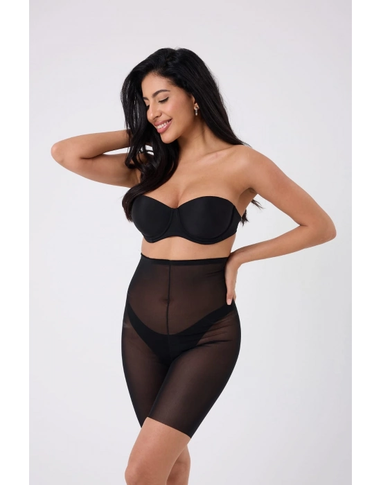 Freshness 0007 Lazer Kesim Tül Yüksek Bel Şort Korse