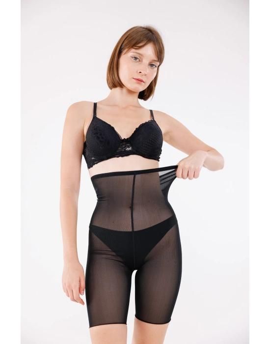 Freshness 0007 Lazer Kesim Tül Yüksek Bel Şort Korse