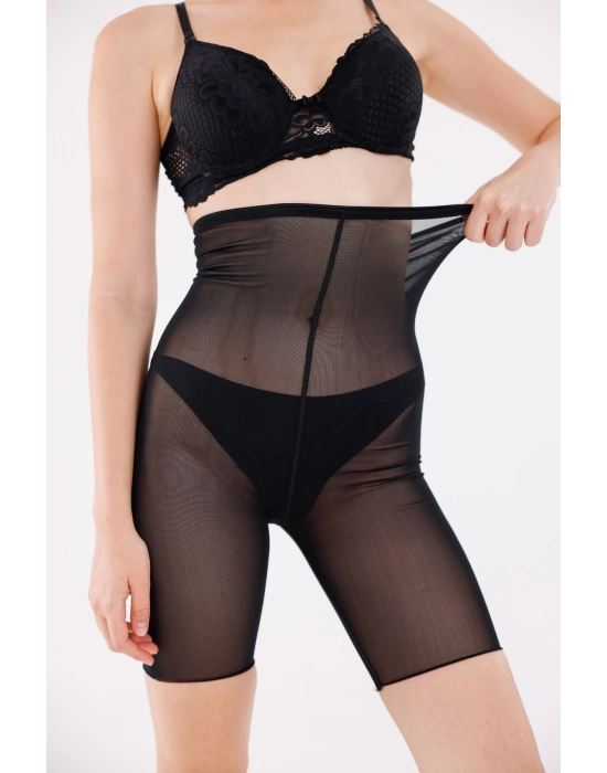 Freshness 0007 Lazer Kesim Tül Yüksek Bel Şort Korse