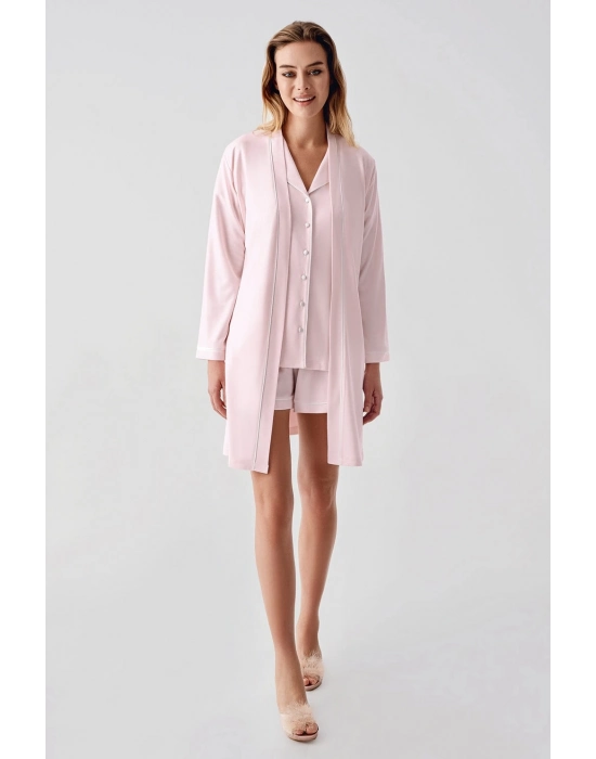 Freshness 324 Kadın 4lü Sabahlıklı Şorlu Pijama Takımı