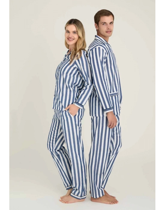 Freshness 4007 Kadın Uzun Kol Çizgili Gaffuriye Pijama Takımı